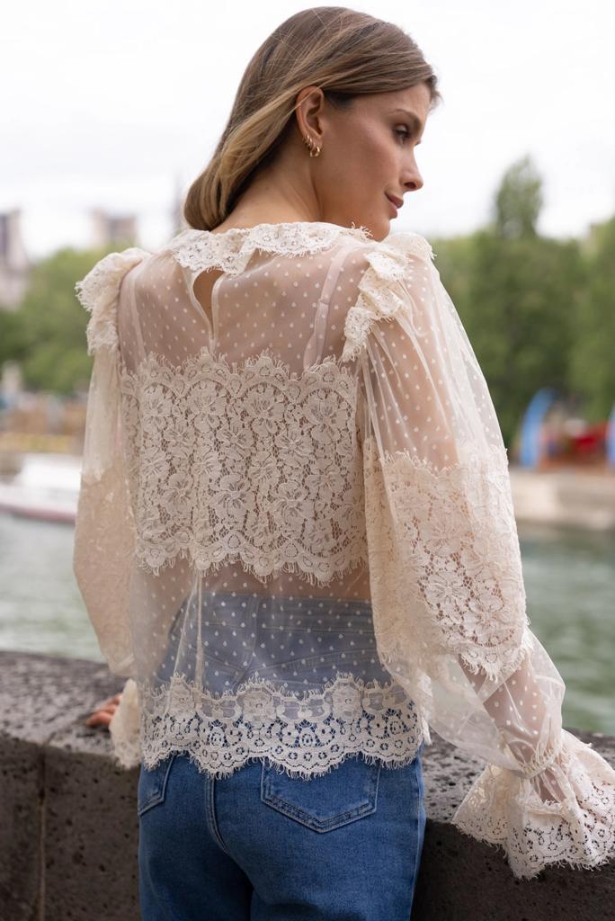 CHARLOTTE LACE BLOUSE ECRU