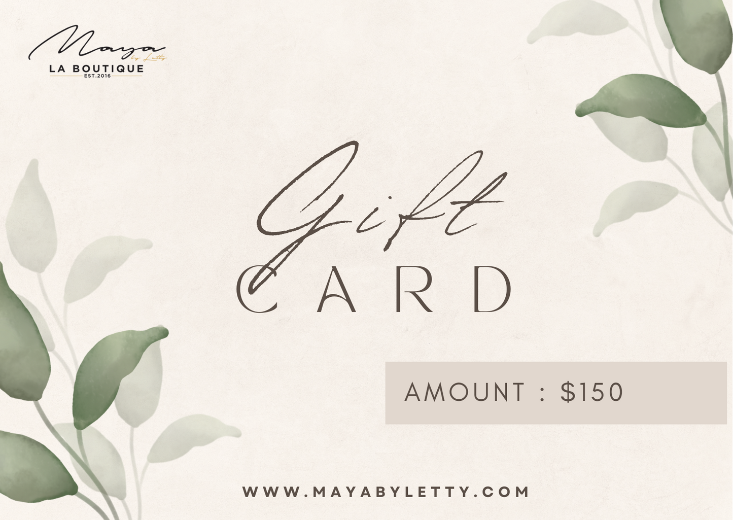 Maya By Letty GIFT CARD