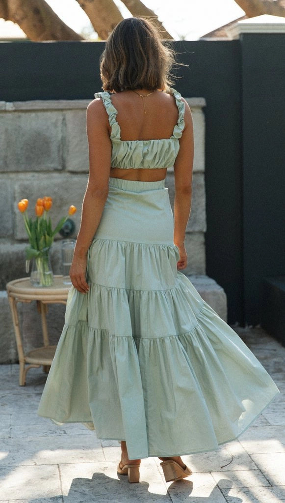 GIA SET MAXI SKIRT & TOP menta