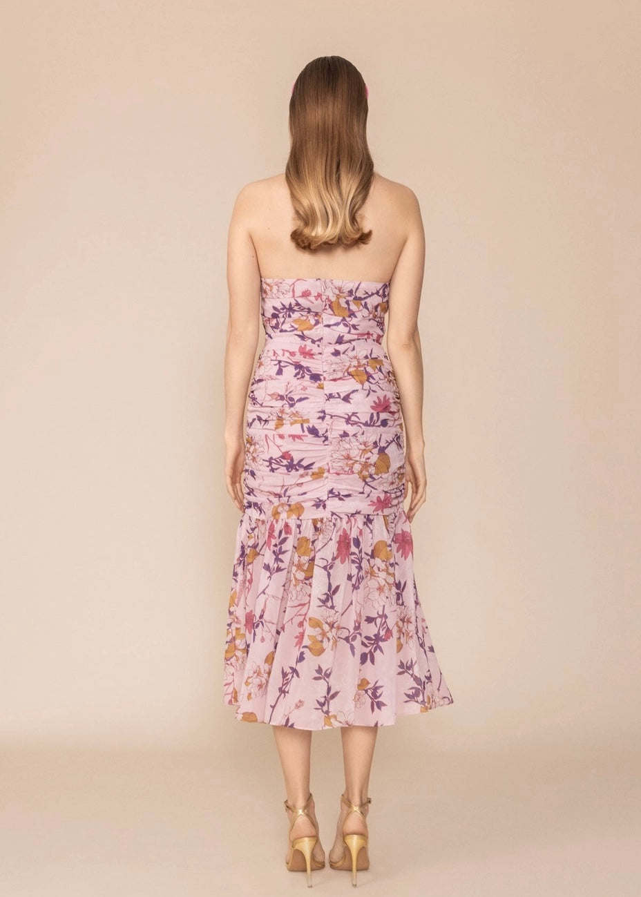 JAZMIN STRAPLESS MIDI DRESS