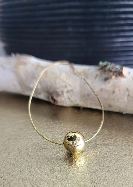 GOLD BALL NECKLACE