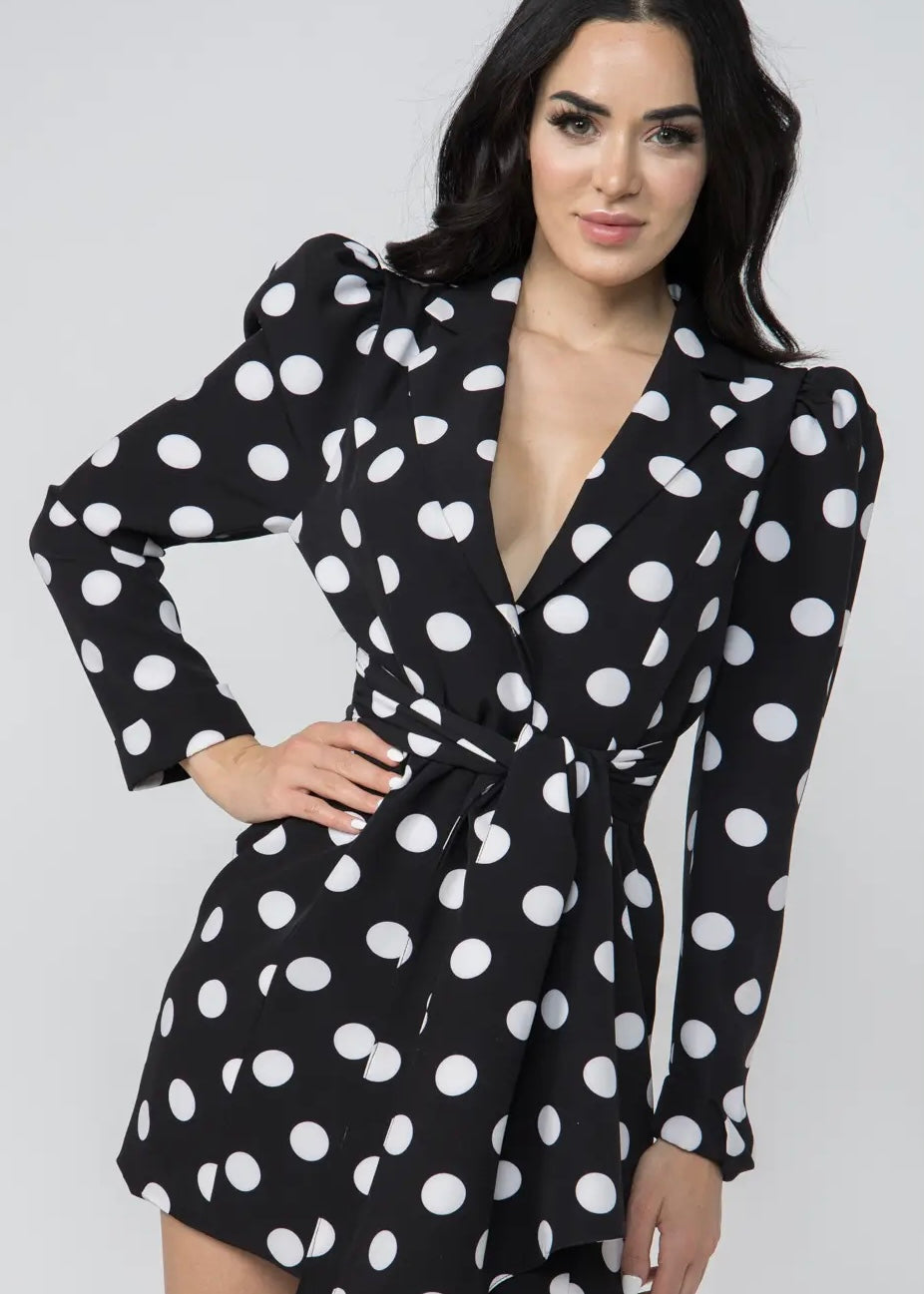 CARMEN BLAZER DRESS POLKA DOT